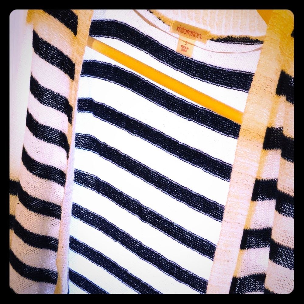 Size Small. Worn Once. Blue + White Cardigan 💙